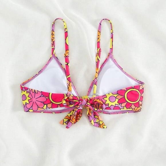 NWOT Floral Front Knot Bikini Top - Picture 2 of 5